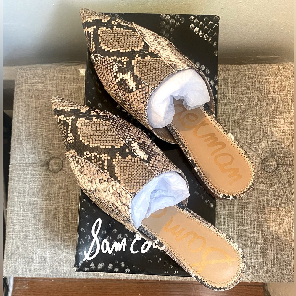 SAM EDELMAN snakeskin slides. Size 11 true to size NEW never worn only to try on